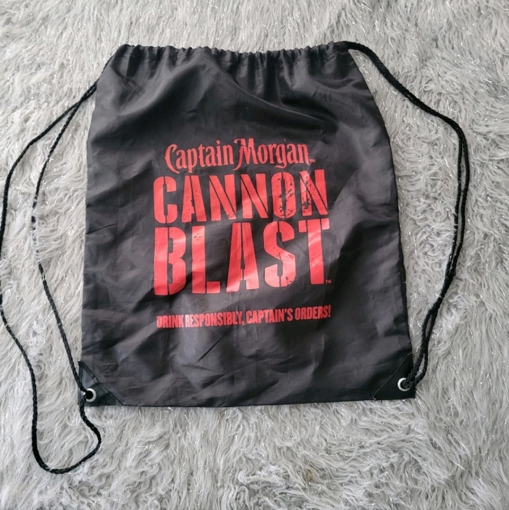 NEW Captain Morgan Cannon Blast Nylon Drawstring Bag Backpack Promo RUM Duffel